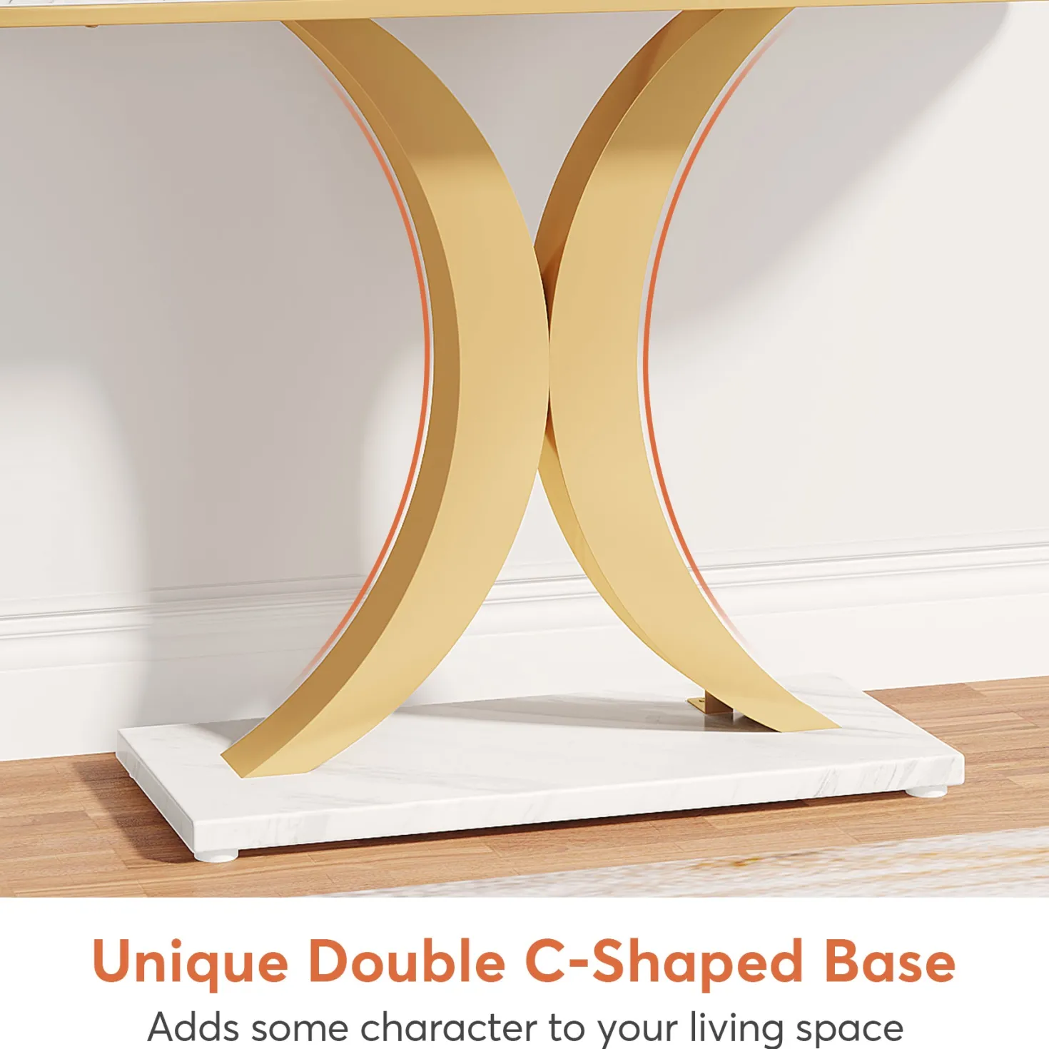 40" Console Table, Narrow Entryway Foyer Table with Geometric Base