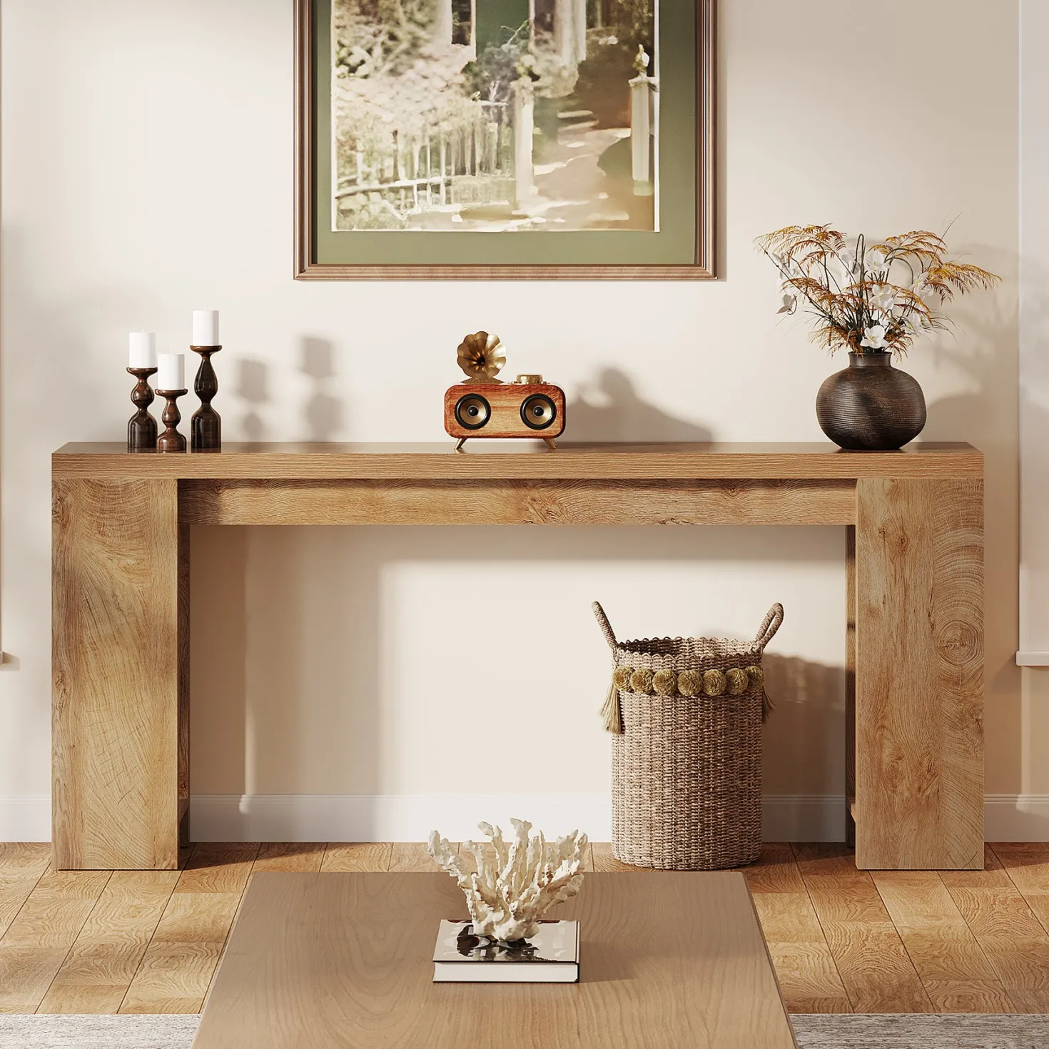 70.9" Console Table, Narrow Entryway Sofa Table Behind Couch for Hallway