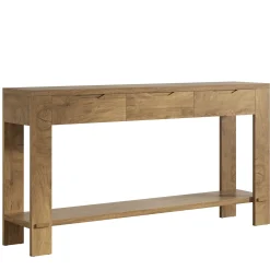 67“ Console Table, Narrow Farmhouse Entryway Table with 3 Storage Drawers