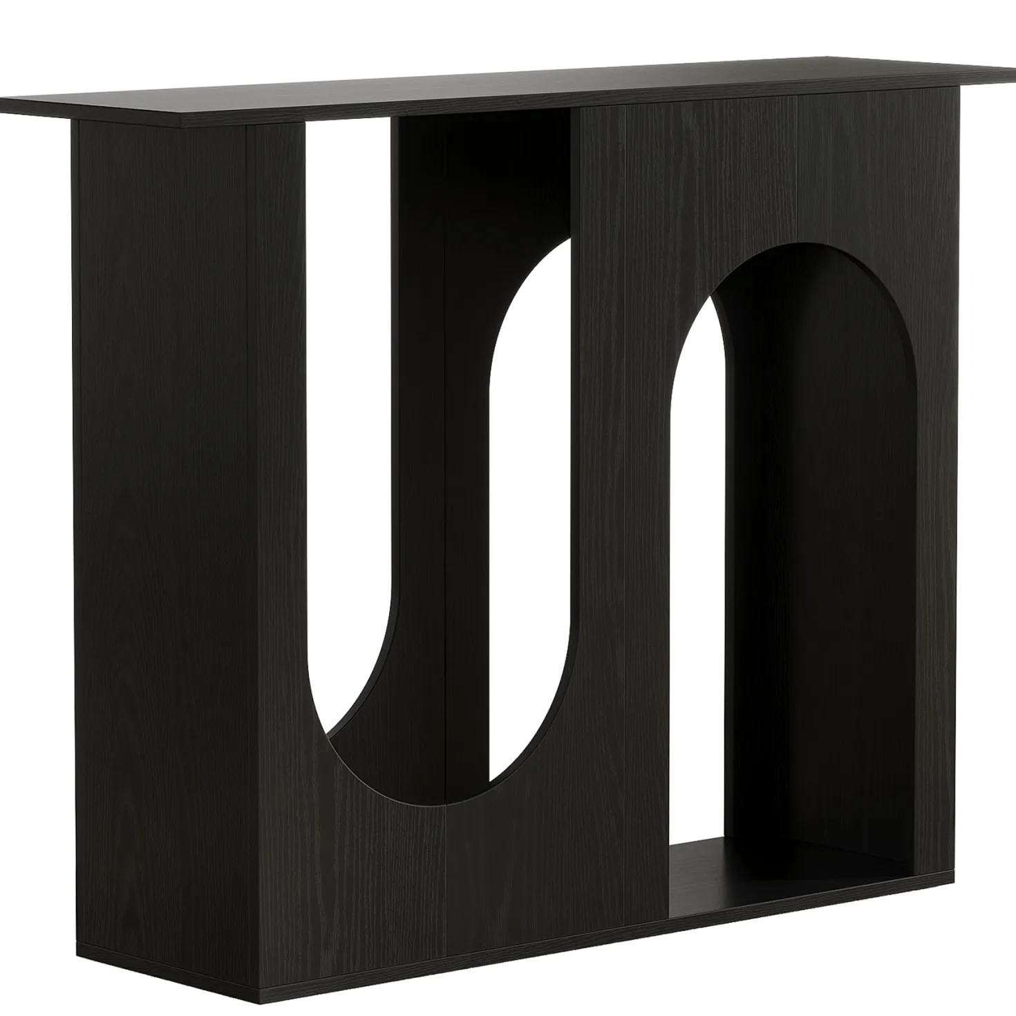 39.4" Console Table, Narrow Sofa Table Behind Couch with Arched Design