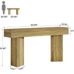 63" Console Table, Narrow Sofa Table Entry Console Table