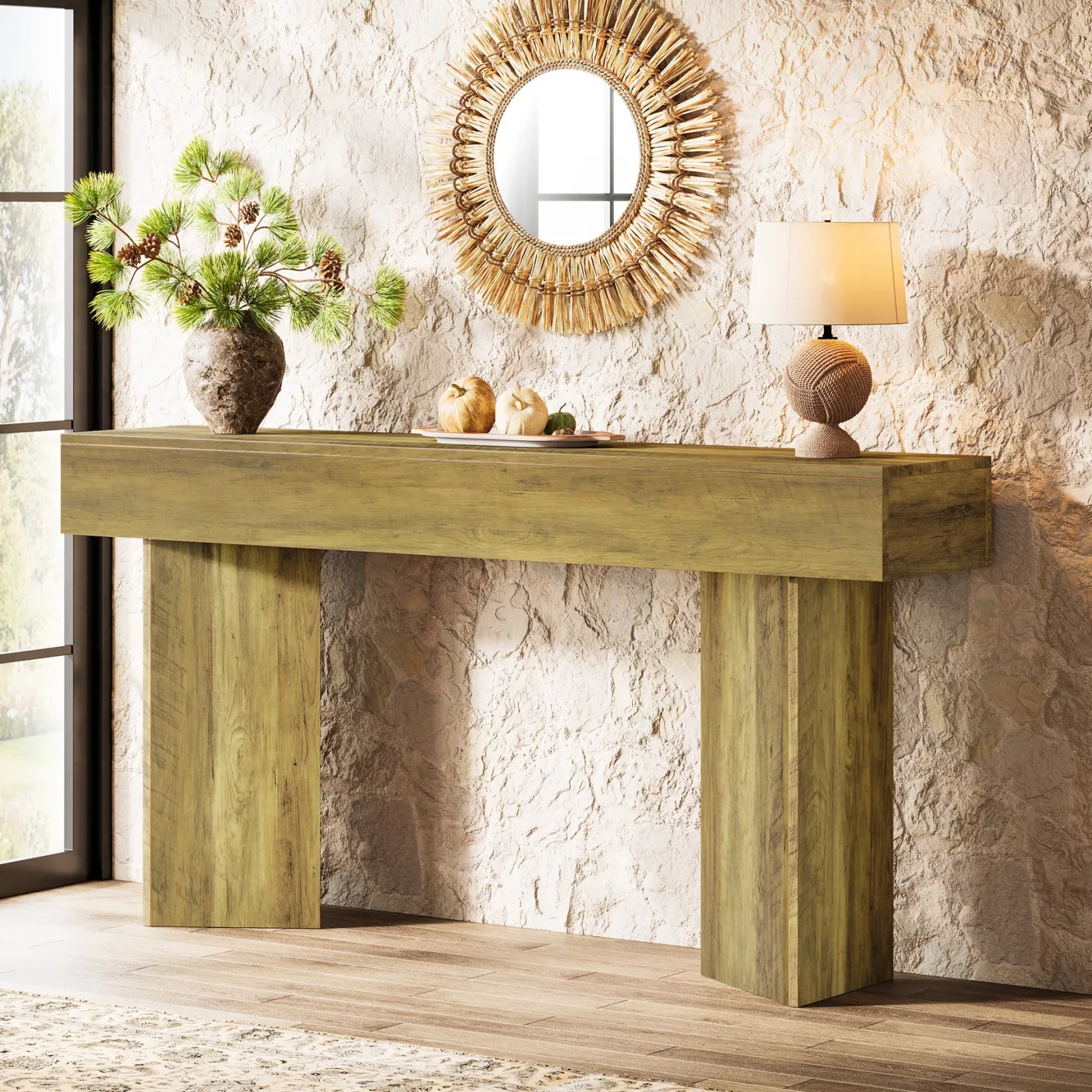 63" Console Table, Narrow Sofa Table Entry Console Table