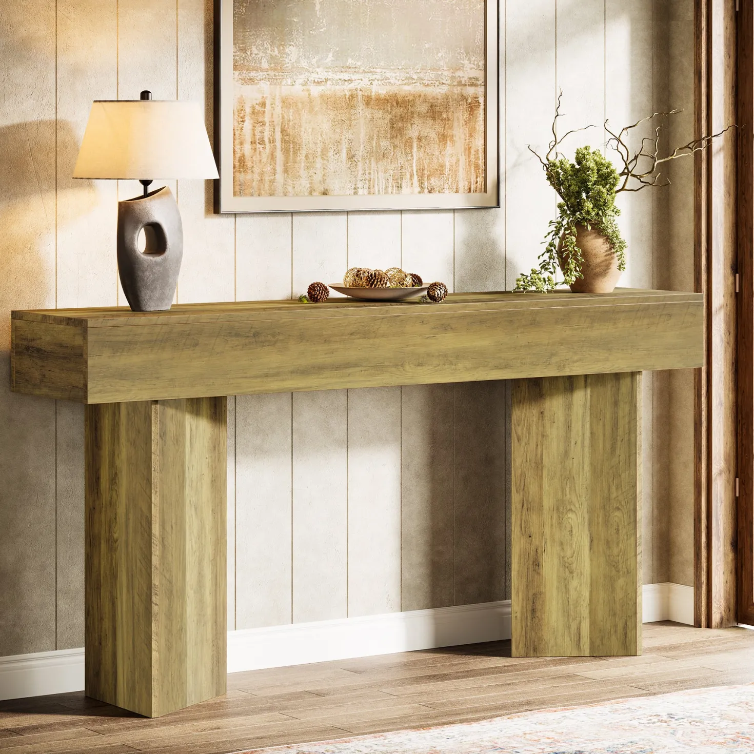 63" Console Table, Narrow Sofa Table Entry Console Table