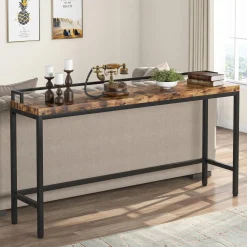 70.9" Console Table, Narrow Sofa Accent Table Behind Couch