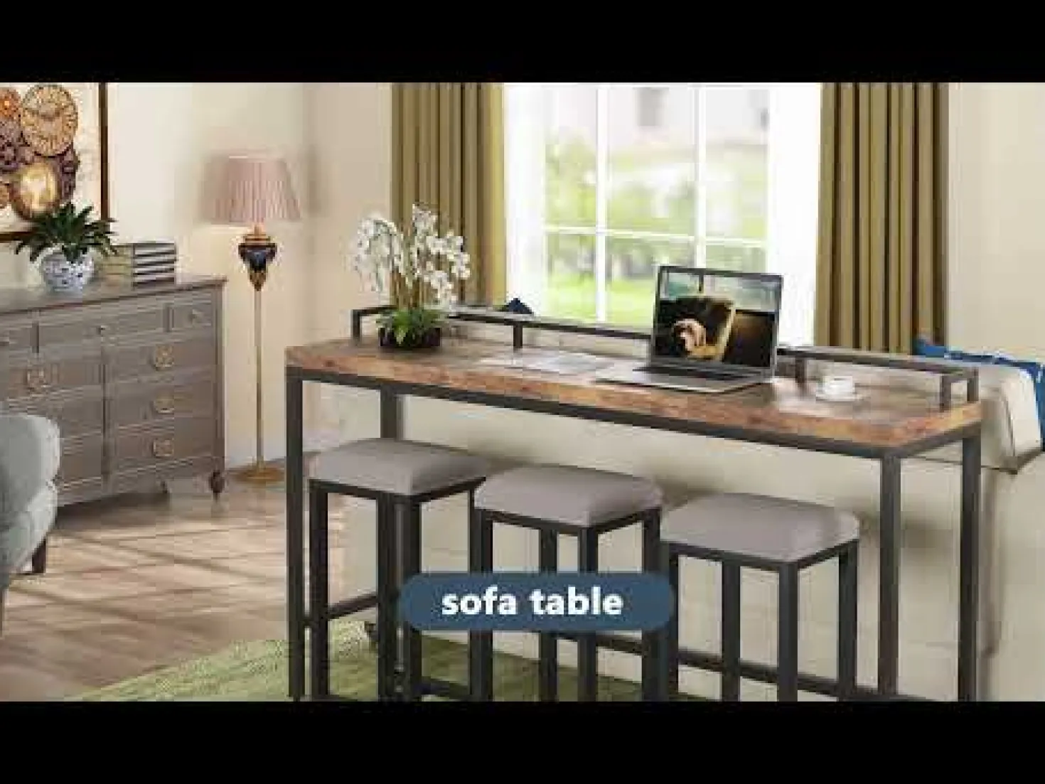 70.9" Console Table, Narrow Sofa Accent Table Behind Couch