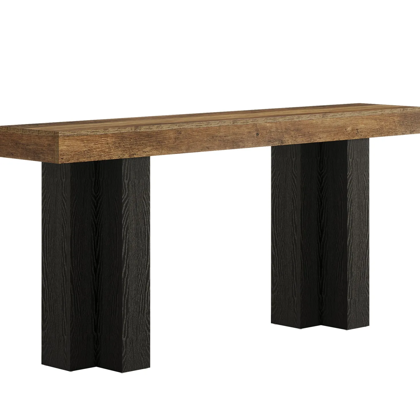 63" Console Table, Narrow Sofa Console Entryway Table with Sturdy Legs