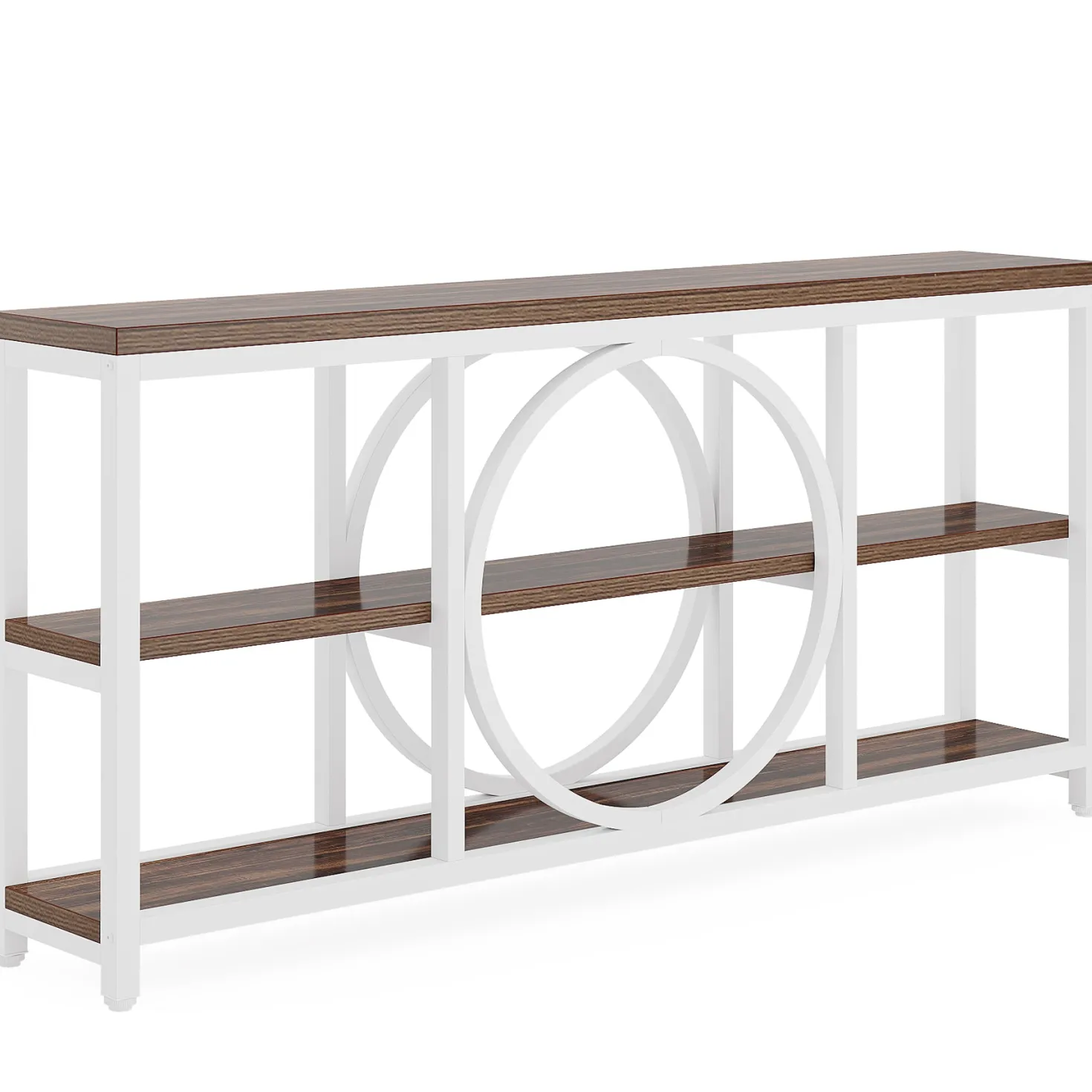 70.9" Console Table, Narrow Sofa Table with 3 Tier Storage Shelves