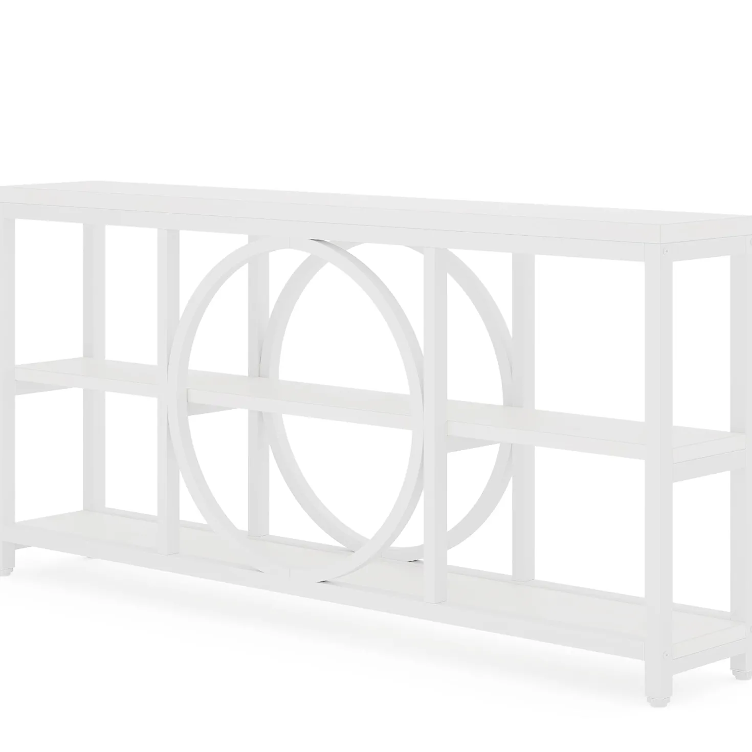 70.9" Console Table, Narrow Sofa Table with 3 Tier Storage Shelves