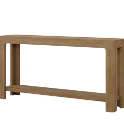 63" Console Table, Narrow 2-Tier Sofa Table Accent Entrance Console