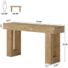 63" Console Table, Rectangular Sofa Entryway Table with Thick Legs