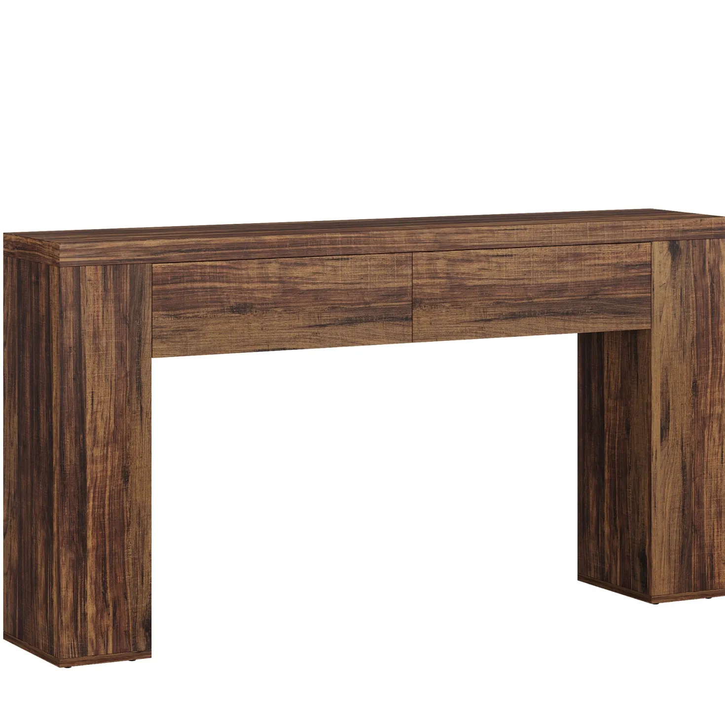63" Console Table, Rustic Sofa Hallway Table with Drawers