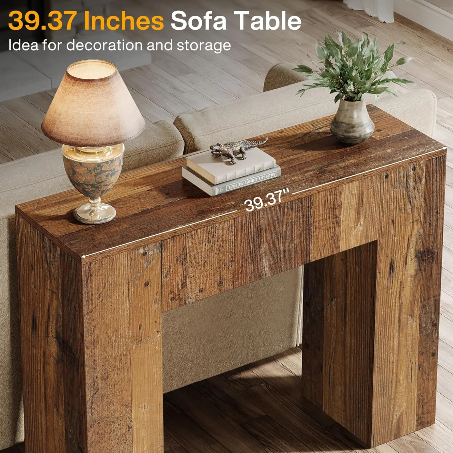 39" Console Table, Rustic Sofa Entryway Table Foyer Table with Drawer