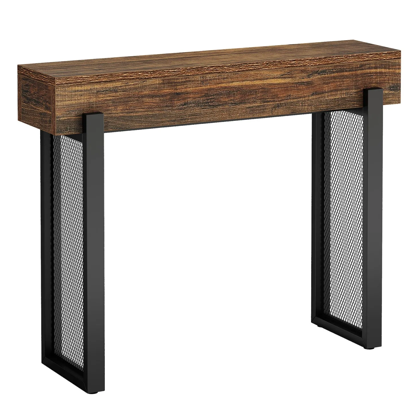 41" Console Table, Small Sofa Entryway Table with Storage and Mesh Metal Legs