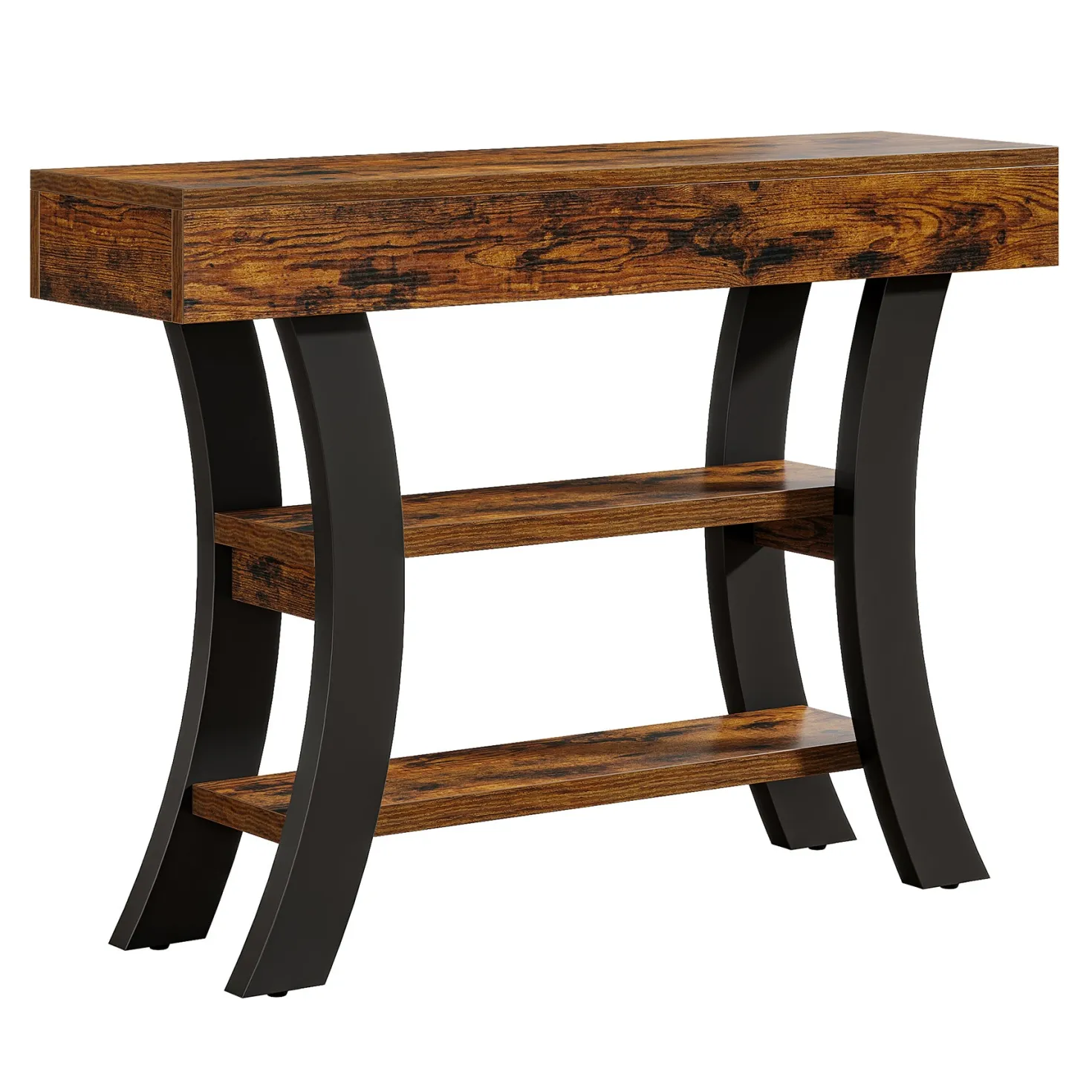 41" Console Table, Sofa Entryway Table with Storage Shelves