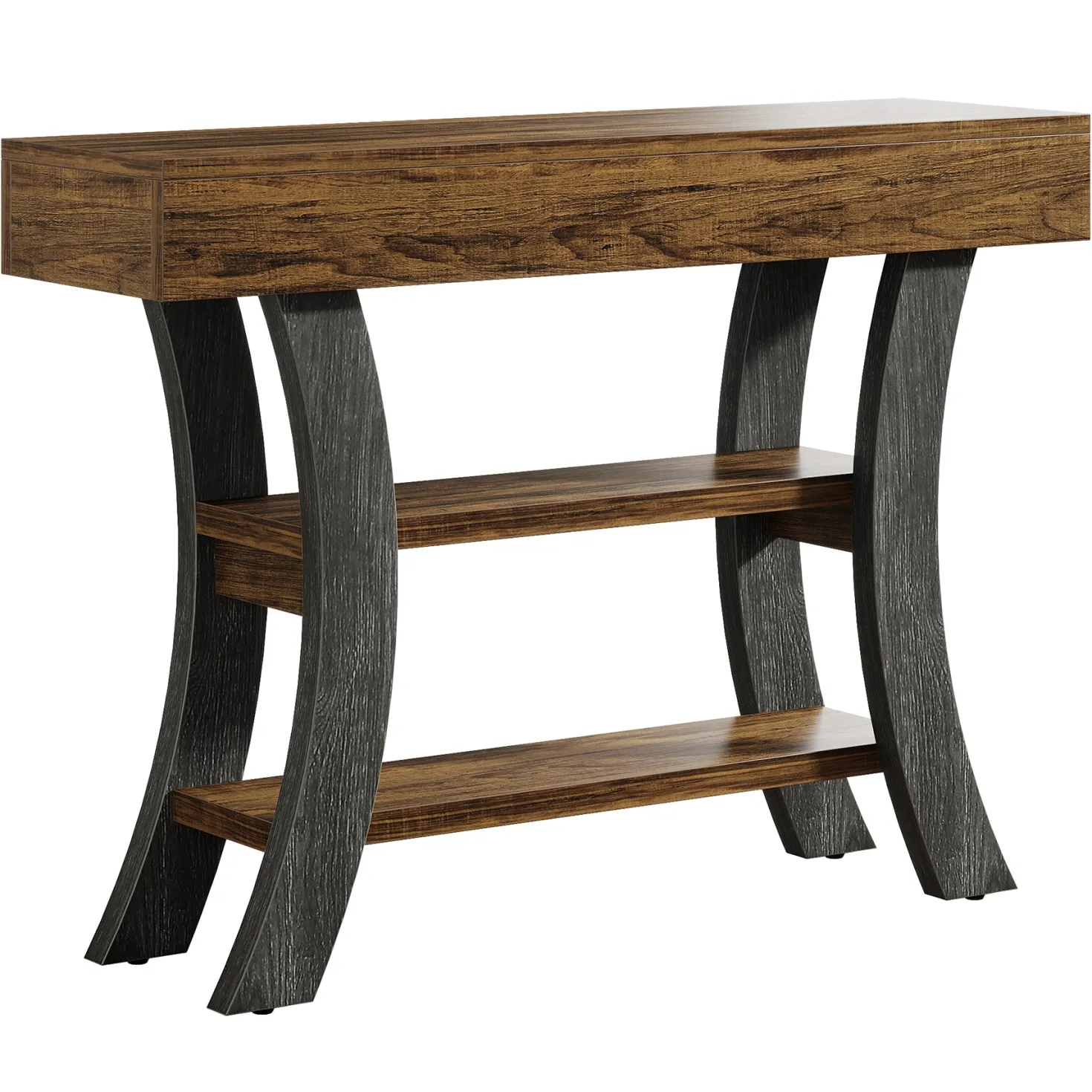 41" Console Table, Sofa Entryway Table with Storage Shelves