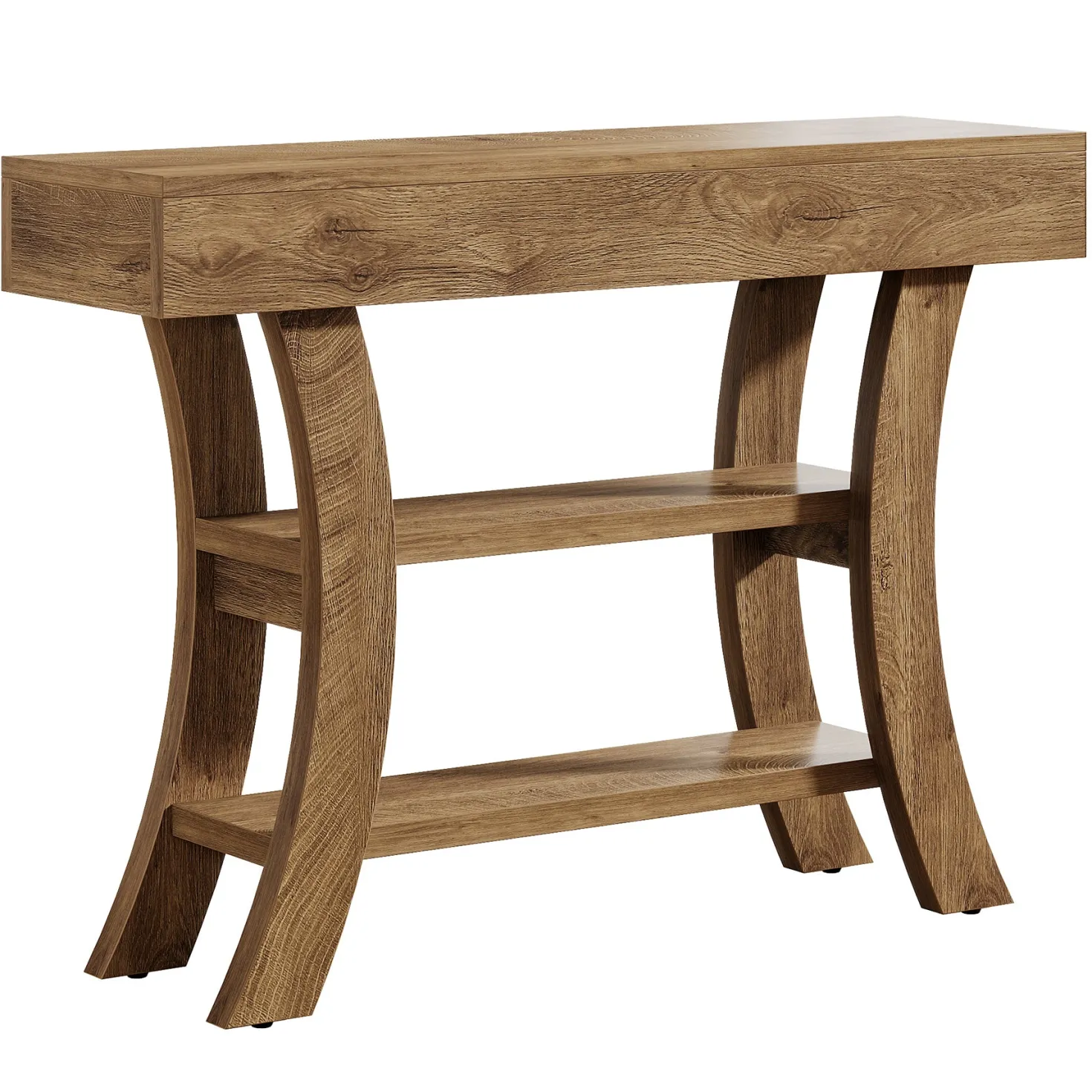 41" Console Table, Sofa Entryway Table with Storage Shelves