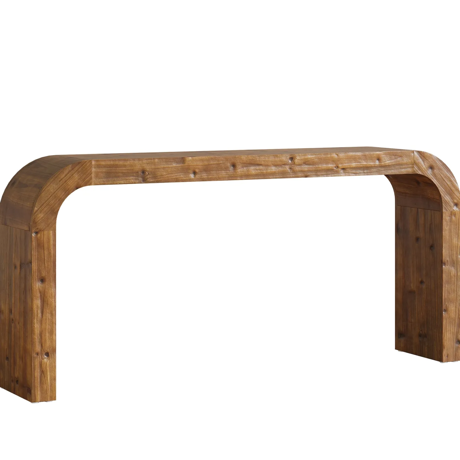 70.8" Console Table, Solid Wood Sofa Table with Curved Corners