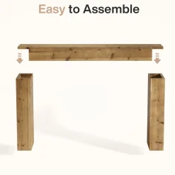 63" Console Table, Solid Wood Farmhouse Sofa Foyer Table for Entryway