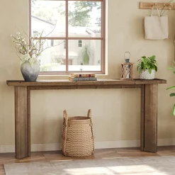 70.9" Console Table, Solid Wood Sofa Table Entryway Foyer Table