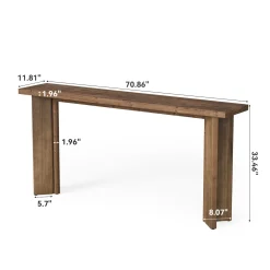 70.9" Console Table, Solid Wood Sofa Table Entryway Foyer Table