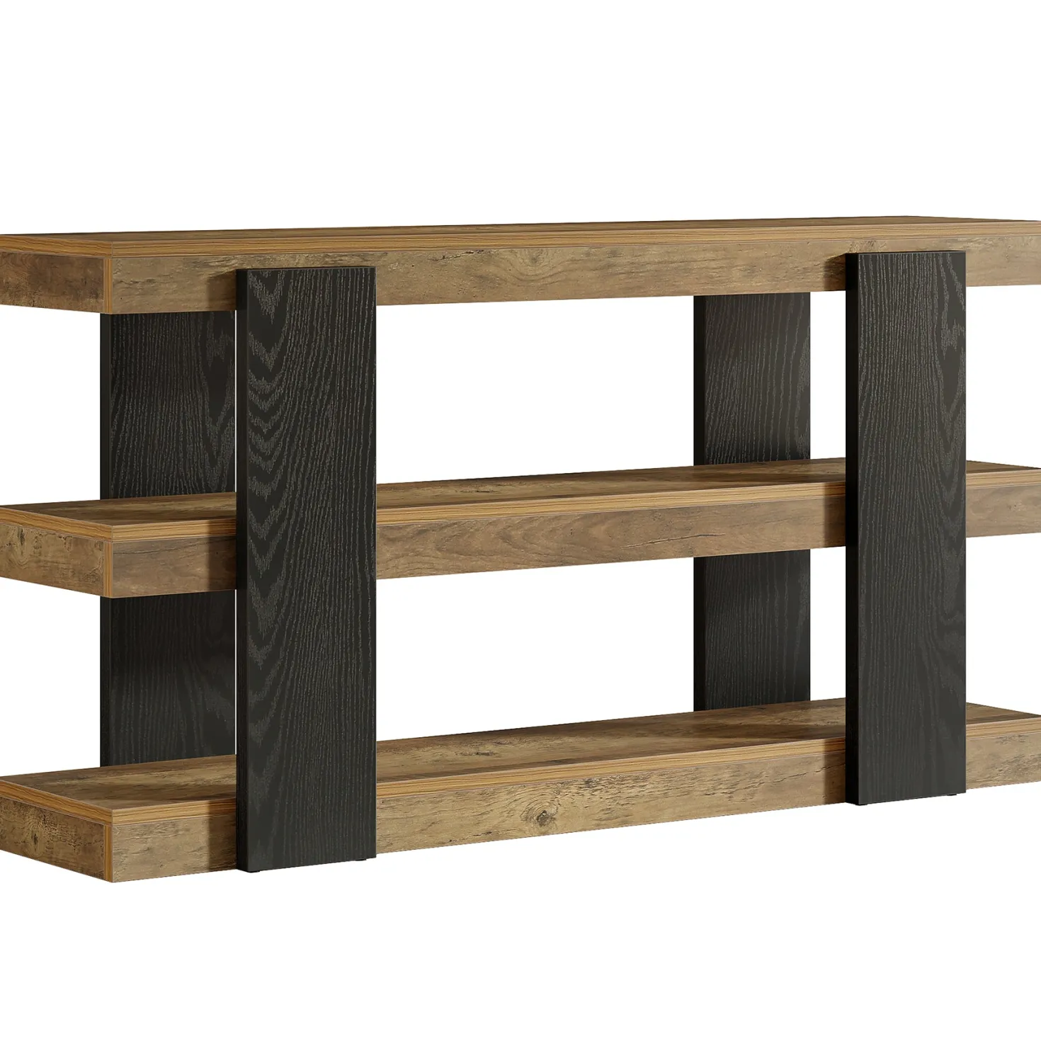 63" Console Table, 3-Tier Entryway Table Sofa Table with Storage
