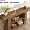 63" Console Table, 3-Tier Farmhouse Entryway Table with U-Shaped Base