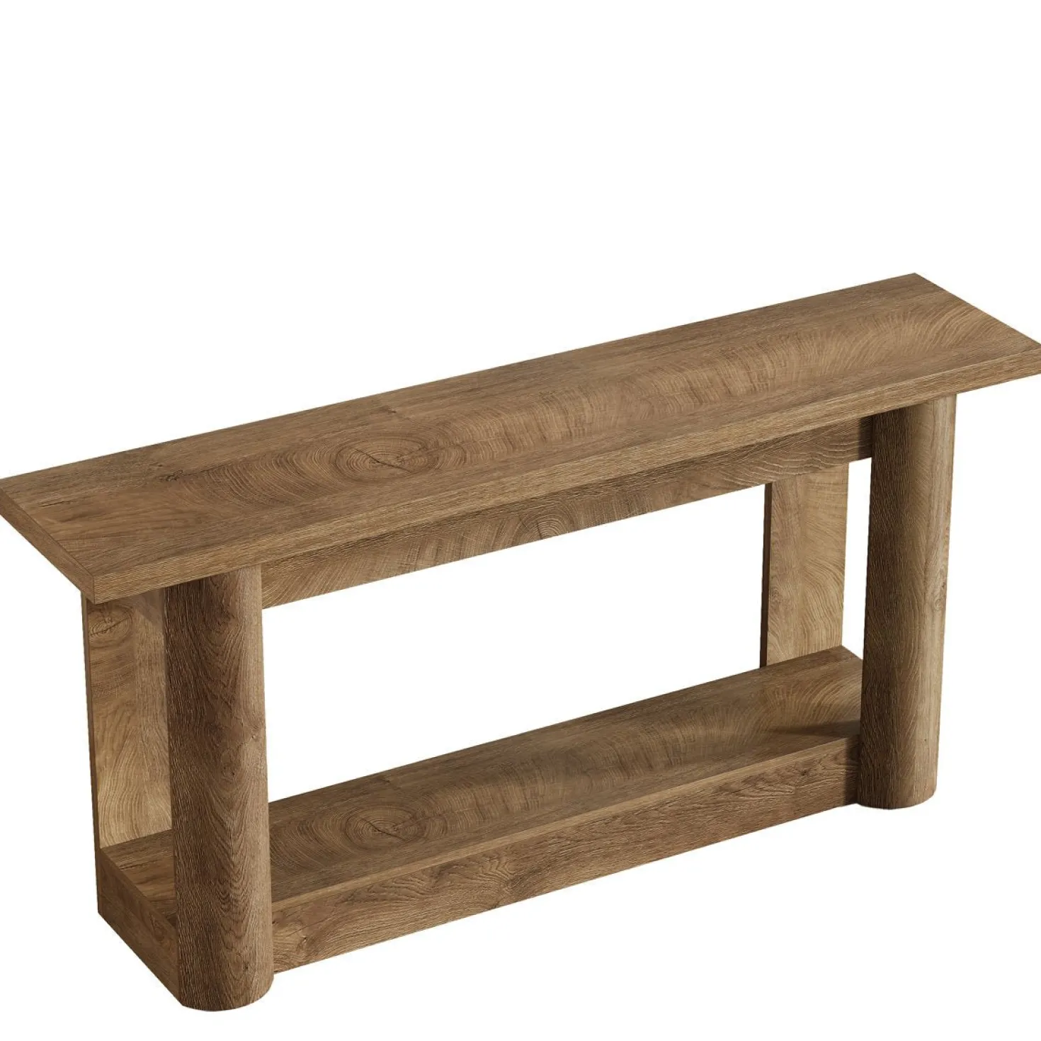 63" Console Table, 2-Tier Farmhouse Entryway Sofa Table