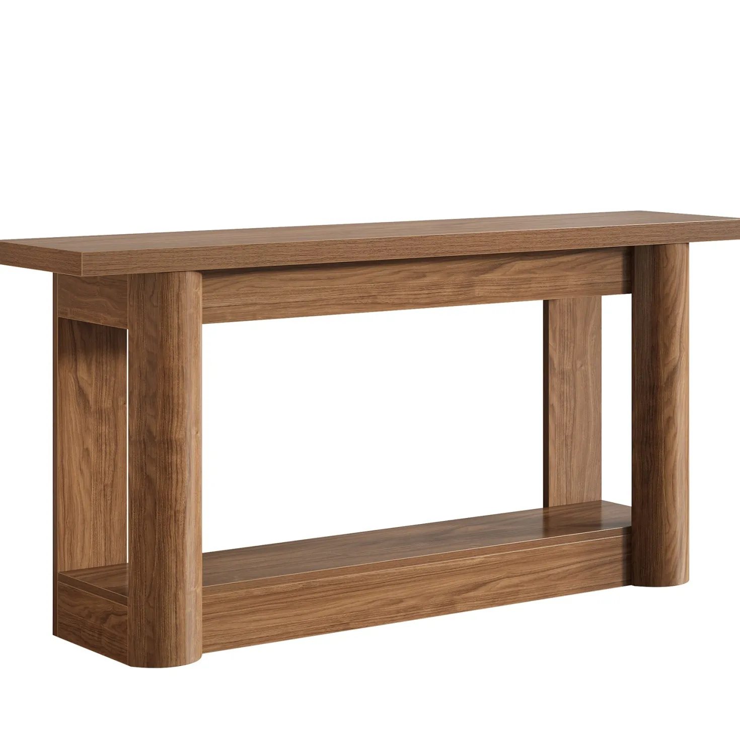 63" Console Table, 2-Tier Farmhouse Entryway Sofa Table