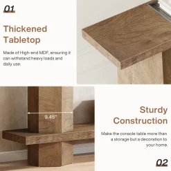71" Console Table, 2-Tier Hallway Table Sofa Table Behind Couch