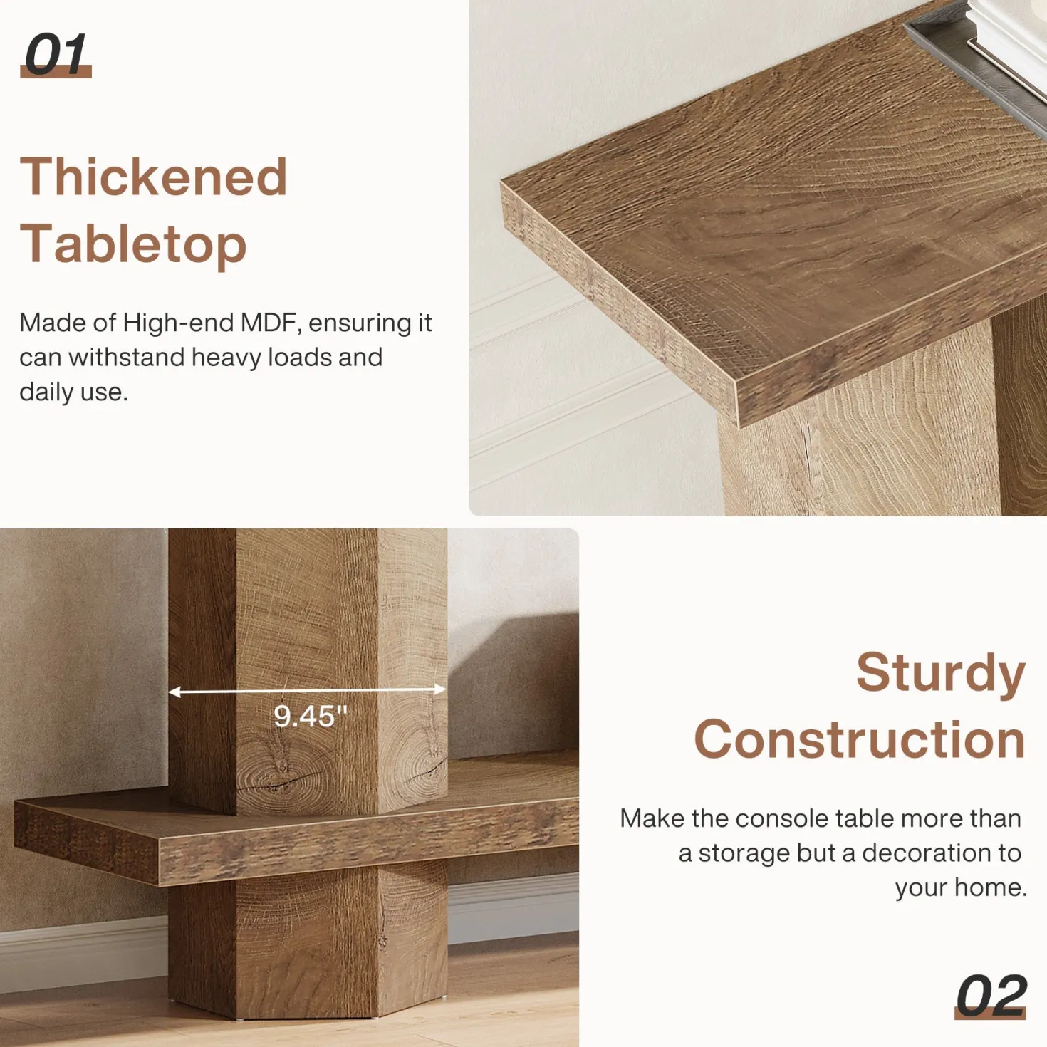 71" Console Table, 2-Tier Hallway Table Sofa Table Behind Couch