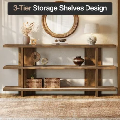 63" Console Table, 3-Tier Narrow Entryway Table Accent Furniture