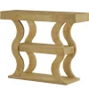 41" Console Table, 3-Tier Sofa Table with Storage Shelves and Curved Frame