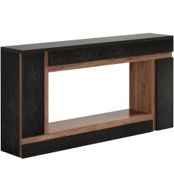63" Console Table, 2-Tier Wooden Rectangular Sofa Table Hallway Table