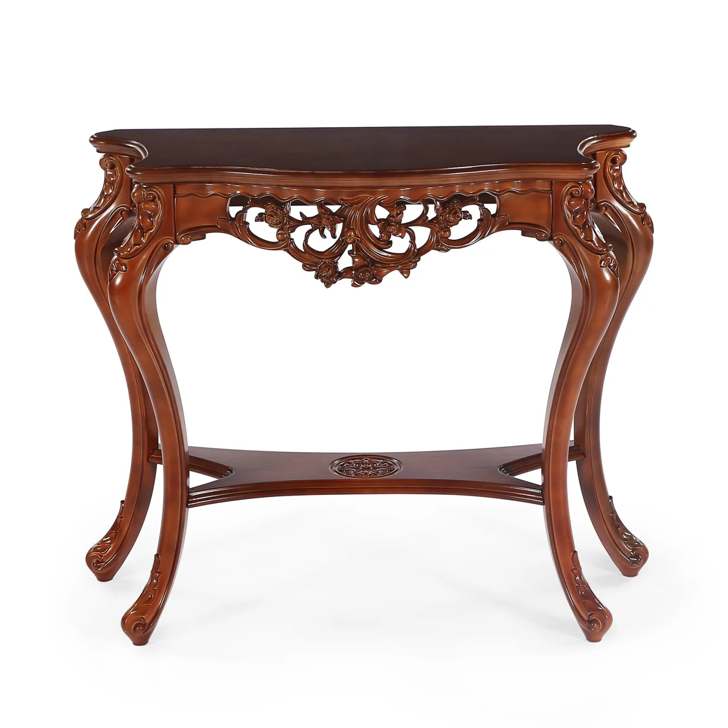 37.6" Console Table, Two-Tier Elegant Entryway Hallway Table