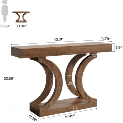 43.3" Console Table, Unique Sofa Table Behind The Couch with Curved Legs