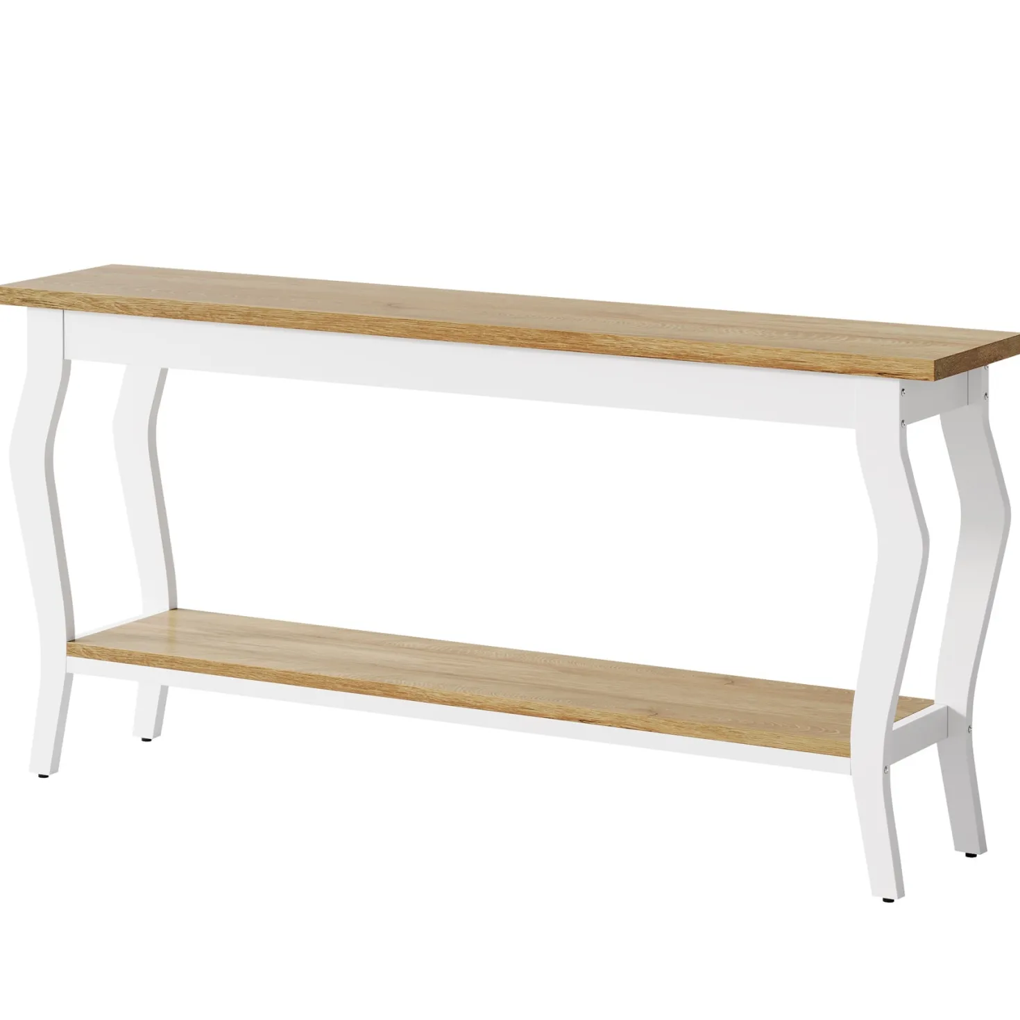 70.9" Console Table, Vintage Sofa Table with 2-Tier Storage