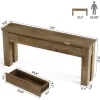 63" Console Table with 2 Drawers, Farmhouse Entryway Sofa Table Behind Couch