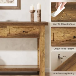 70.9” Console Table with 3 Drawers, Narrow Entryway Table with Storage Shelf