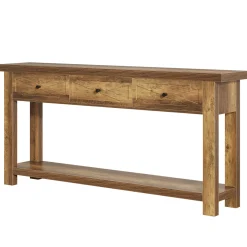70.9” Console Table with 3 Drawers, Narrow Entryway Table with Storage Shelf