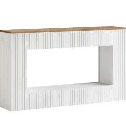 55" Console Table, Wood Entryway Table Sofa Table with Storage