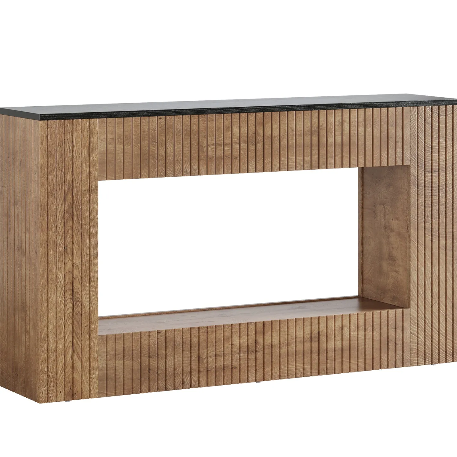 55" Console Table, Wood Entryway Table Sofa Table with Storage