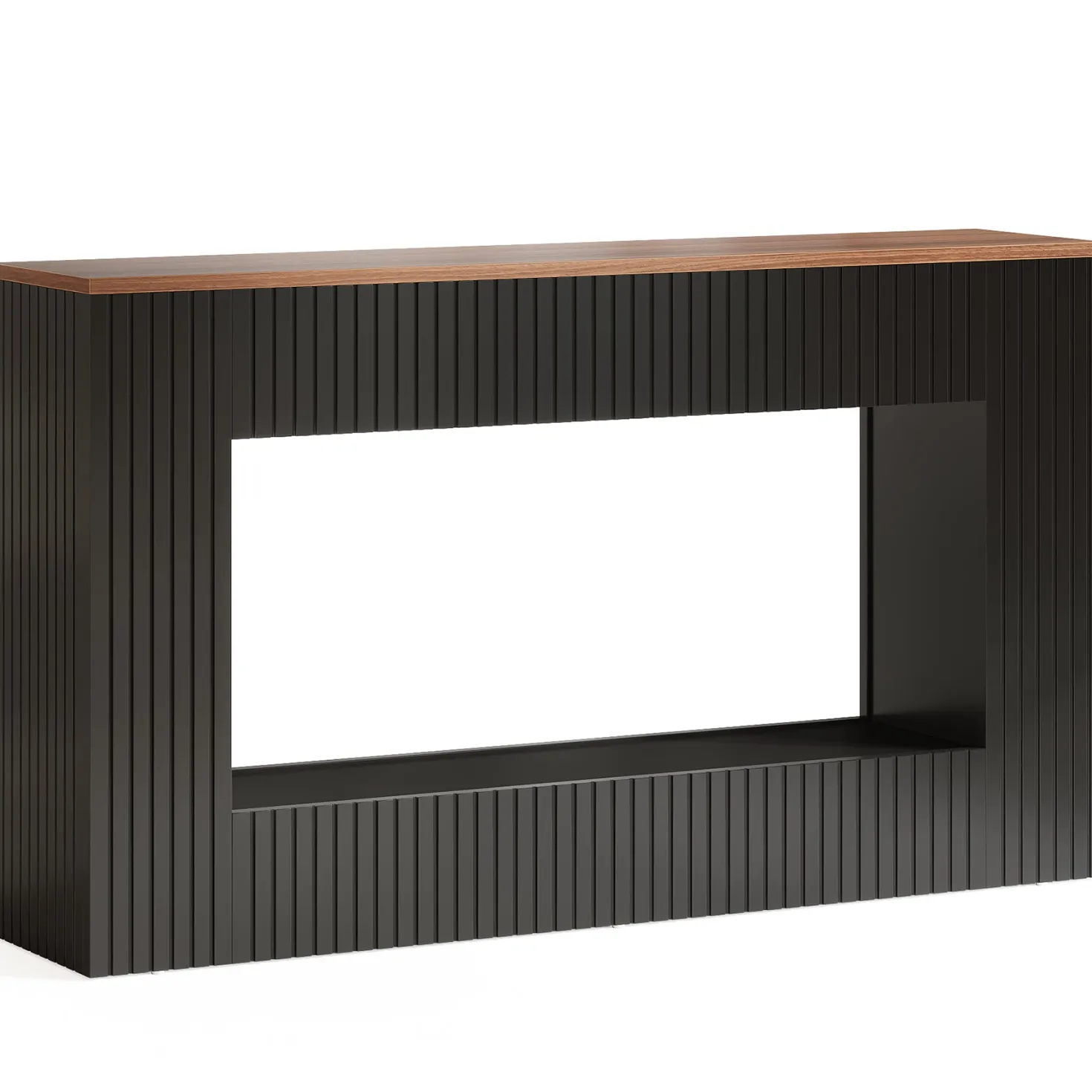 55" Console Table, Wood Entryway Table Sofa Table with Storage