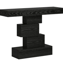 42" Console Table, Wood Sofa Table Accent Table with Geometric Base