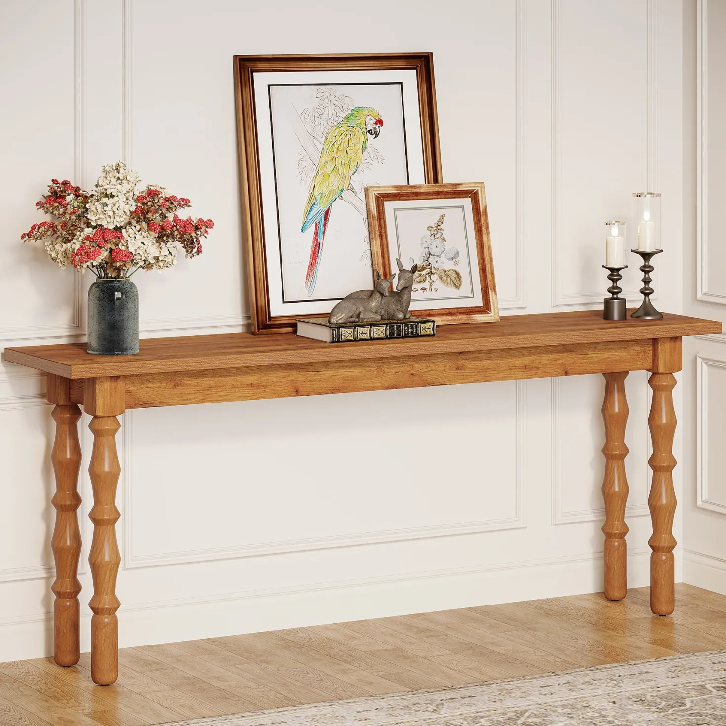 70.9" Console Table, Wood Sofa Table Behind Couch