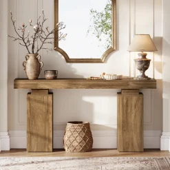 63" Console Table, Wooden Entryway Table Foyer Stand