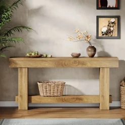 70.9" Console Table, Wooden Farmhouse Sofa Table Hallway Table