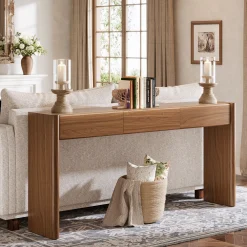 70.9" Console Table, Wooden Sofa Entryway Table with 3 Drawers