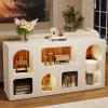 59" Console Table, Wooden Sofa Table Storage Organizer Entrance Table