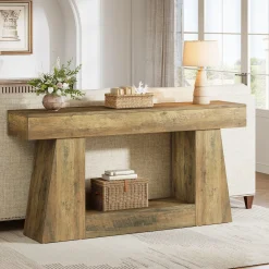 63" Console Table, Wooden Sofa Table Hallway Table