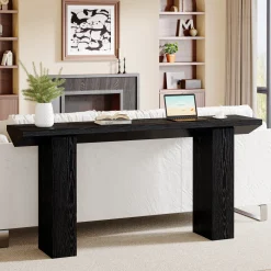 63" Console Table, Wooden Sofa Table Long Entryway Table